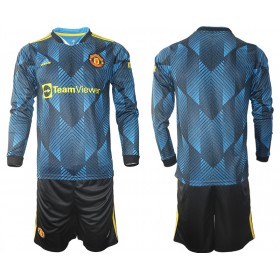 Koszulka Manchester United Dziecięcy Trzeci Stroje Piłkarskie 2021/22 Długi Rękaw